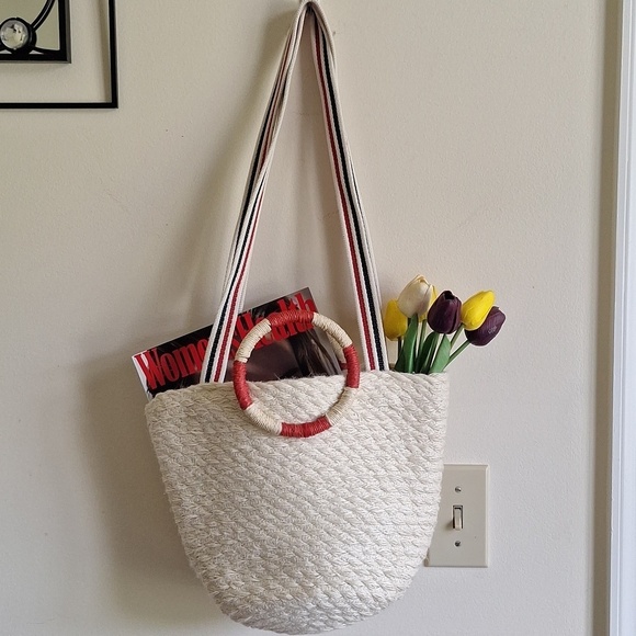 GAP Handbags - Gap Nautical Woven Jute Tote NWT